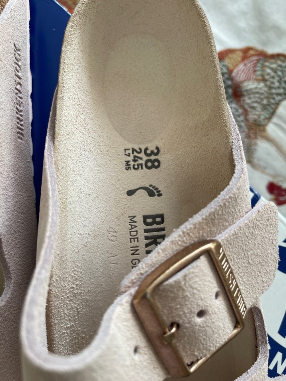 Birkenstock Arizona Suede Leather Sandals Light Rose - Picture 7 of 9